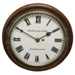Swinden & Sons, Birmingham, a Victorian mahogany fusee wall clock, the 12" white dial