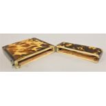 A Victorian tortoiseshell card case, 10.5 x 8 x 1.5 cm.