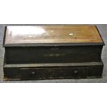 A 19th century Swiss rosewood and ebonised music box, with 22 cm comb, drawer beneath with three