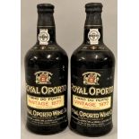 Royal Oporto two 75cl bottles of vintage port 1977.