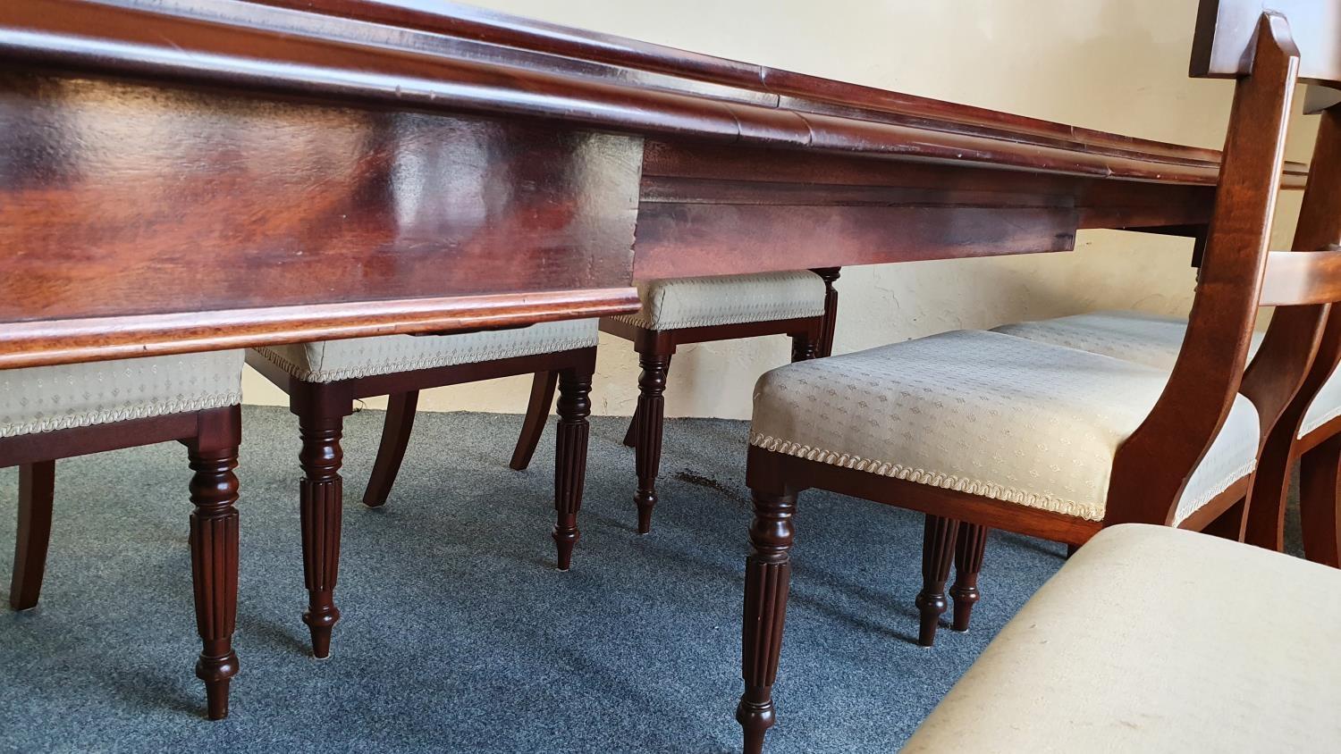 A Victorian style mahogany extending dining table with eight chairs, by John Mason of Lockington, - Image 3 of 6