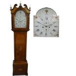 Chas. Low, Arbroath, a Victorian Scottish mahogany eight day painted dial longcase clock, the 13"