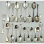 A quantity of George III and later silver flatware, various makers and dates, 28 oz.