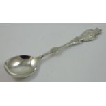 Of Congleton interest; an Edwardian cast silver Coronation spoon, London 1902, with town crest to