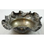 A continental silver bowl, stamped 925, with folded border, diameter 17 cm, weight 7.5 oz.