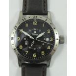 Tutima FX UTC automatic stainless steel gentleman's bracelet watch, ref. 633 04, rotating bezel,