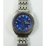Seiko, a stainless steel chronograph automatic gentleman's day/date wristwatch, ref 6139 - 6012,