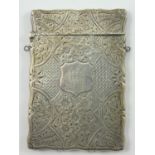 A Victorian silver card case, Birmingham 1900, with all over floral engraved decoration, 10 x 6.5