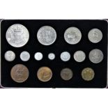 A Royal Mint George VI 1937 Specimen Coin set, the fifteen coins, from Crown to Farthing set in