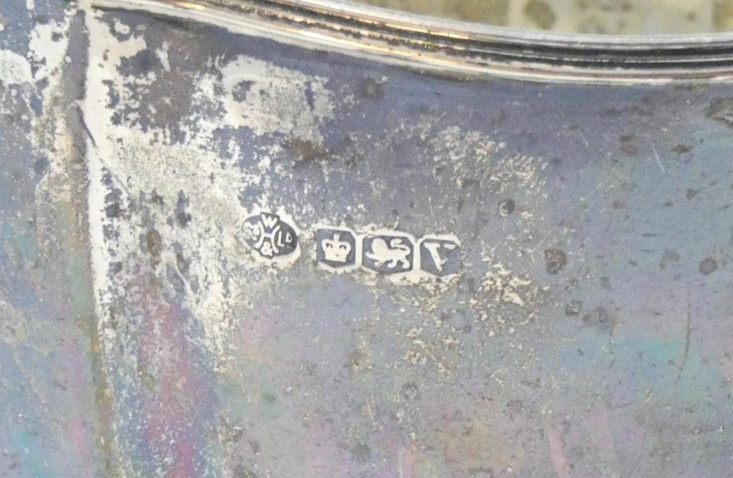 A silver three piece tea service, Sheffield 1937/38, of oval shaped form, comprising tea pot, - Image 2 of 3