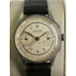 Leonidas - a stainless steel manual wind gentleman's wristwatch, circa 1950's, signed champagne dial
