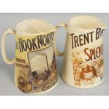 Of brewery interest; a Hook Norton four pint beer jug, 22 cm and another similar for Trent