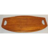 Jens Quistgaard for Dansk Design, a teak oval two handled tray, c.1950s, stamped 801, Dansk,