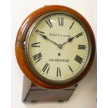 Brigg & Sons, Maidenhead, a Victorian mahogany fusee wall clock, the white enamel 10" dial with