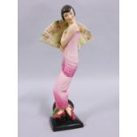 A Kevin Francis limited edition model of entitled Lady with Fan, modelled as an Art Deco lady, by