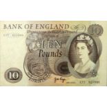 A Bank of England Ten Pound note, J.B. Page, together with two One Pound notes, Peppiatt, Beale