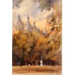 Roy Hammond (b.1934), Victoria Embankment Gardens, signed, watercolour, 27 x 18 cm, label verso