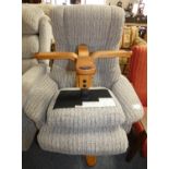A modern recliner chair with matching stool (2).