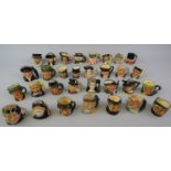 A collection of approximately thirty Royal Doulton miniature character jugs, to include D6972