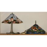 A Tiffany style table lamp together with a Tiffany style ceiling light (2).