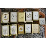 A variety of carriage clocks mainly quartz.