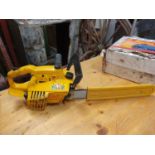 An Alko Kober KB4001 petrol chainsaw, with blade cover.
