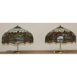 A pair of Tiffany style ceiling lights (2).