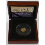 A 22ct gold proof quarter sovereign, 2015, certificate, case.
