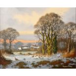 Vincent Selby, winter scene, oil on board, 26 x 30 cm.