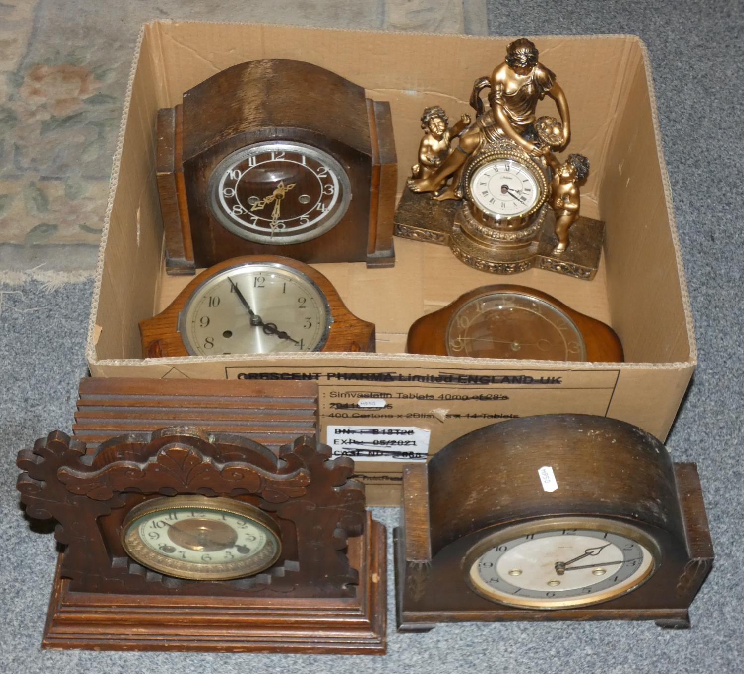 3 boxes of mantle and carriage clocks (3). - Image 2 of 4