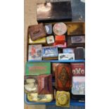 A large collection of tins, to include Nosegay, OXO and St. Bruno (2).