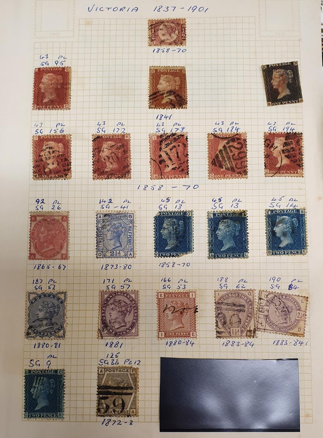 A stamp album, to include a Penny Black, 7 x Penny Red, red 1/2D, 4 x Blue Two Penny, various - Image 2 of 5