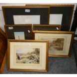 4 watercolours of sailing boats and 2 prints (6).