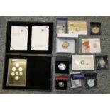 Royal Mint, a 2008 silver proof UK Coinage set, cased, together with 12 other silver proof