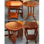 2 circular mahogany occasional tables with another two similar (4).