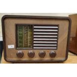 A Ferranti 005 Bakelite valve radio, c. 1950.