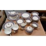 A collection of Wedgwood Beresford pattern bone china, to include a tea pot, sugar bowl and milk