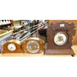 An Ansonia clock company, New York eight day Penton strike mantle clock, an Edwardian mahogany