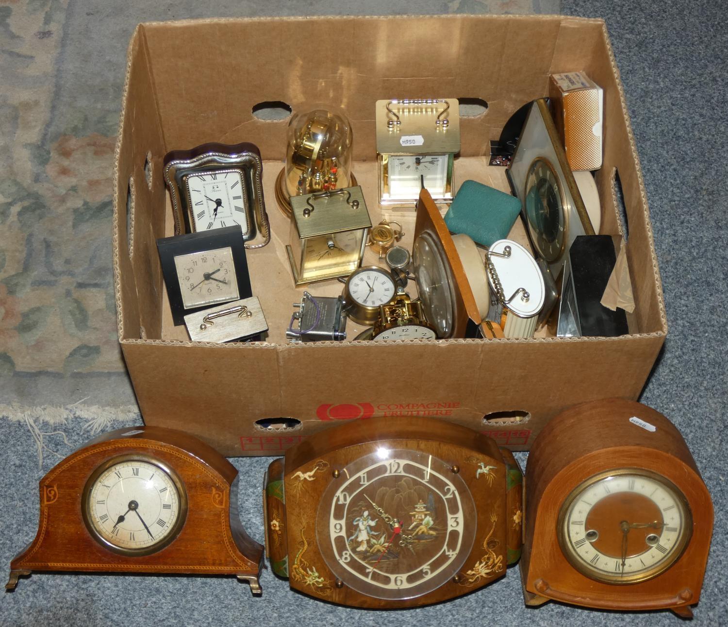 3 boxes of mantle and carriage clocks (3). - Image 3 of 4