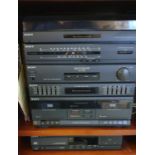 A Sony separate steroe system, turntable, radio, XO-D10 amp, graphic equalizer, twin tape deck, CD