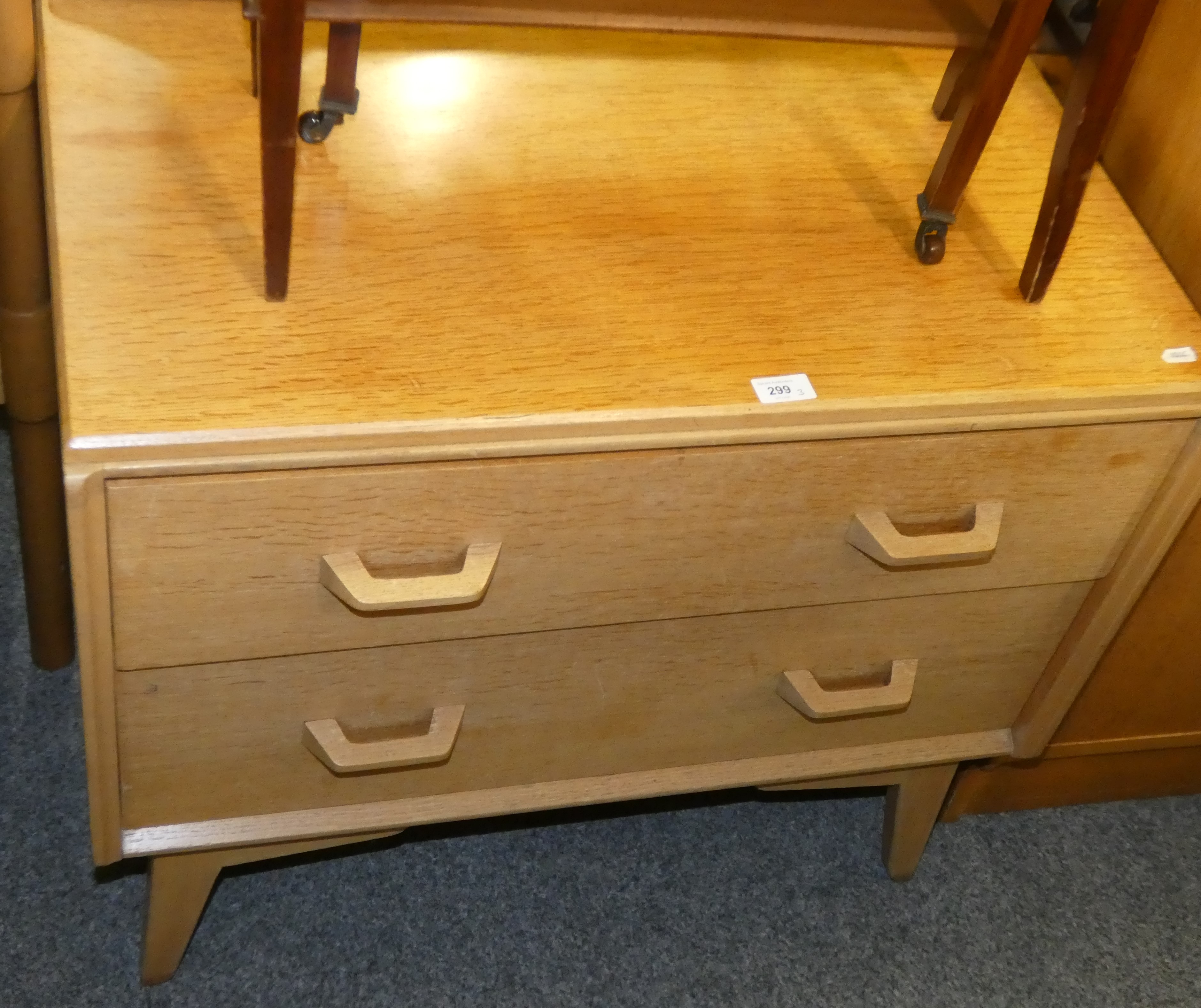 A G-Plan 1960's style light oak tall boy comprising, left side hanging space nest to 3 drawers - Image 2 of 3
