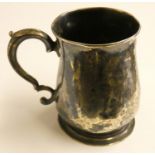 A George III silver baluster christening mug, London 1750, 6.5 oz.