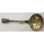 A William IV silver fiddle, thread and shell gravy ladle, London 1835, 3oz