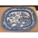 Various Royal Doulton Minden china, various Wedgwood Jasperware, a Victorian Willow pattern meat