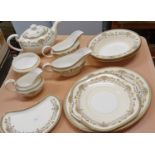 A collection of Aynsley Henly pattern bone china, to include, tea pot, sugar bowl, milk jug, plates,