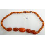 An amber type bead necklace