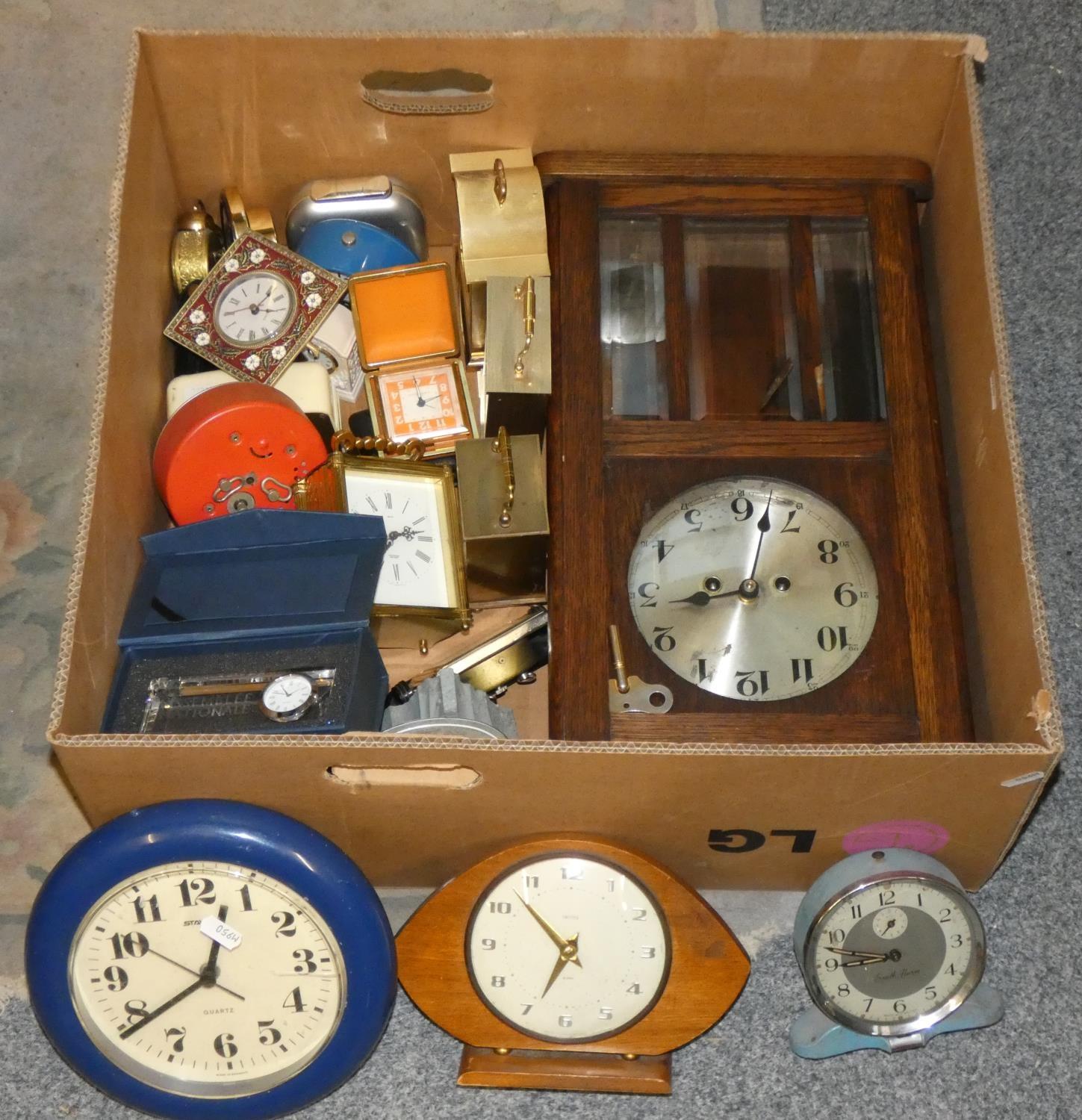 3 boxes of wall, mantle and carriage clocks (3). - Image 4 of 4