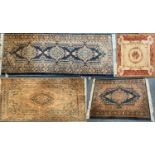 Rugs- a runner 230 x 60 cm, multicoloured rug 155 x 90 cm, brown patterned rug 180 x 280 cm and a