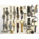 A Seiko quartz analogue and digital wristwatch and a quantity of fashion wristwatches