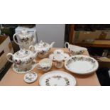A collection of Wedgwood Hathaway Rose pattern bone china, to include a coffee pot, 2 x tea pots,